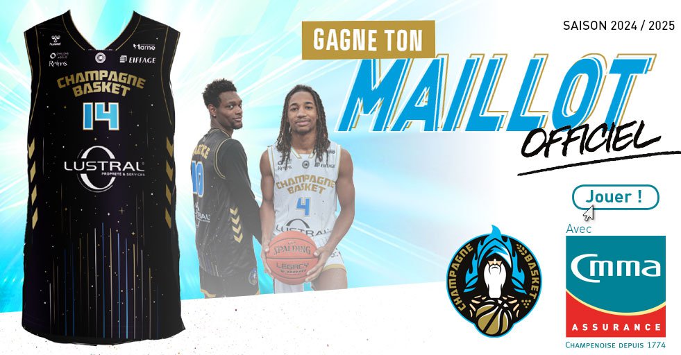 Gagnez le maillot du Champagne Basket avec CMMA Assurance saison 2023-2024